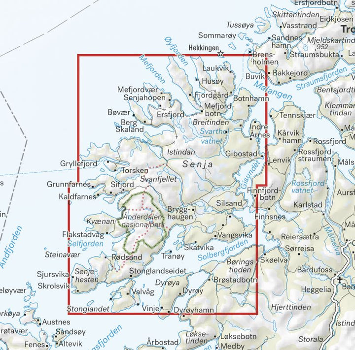 Carte de randonnée - Senja (Norvège) | Calazo - 1/50 000 carte pliée Calazo 