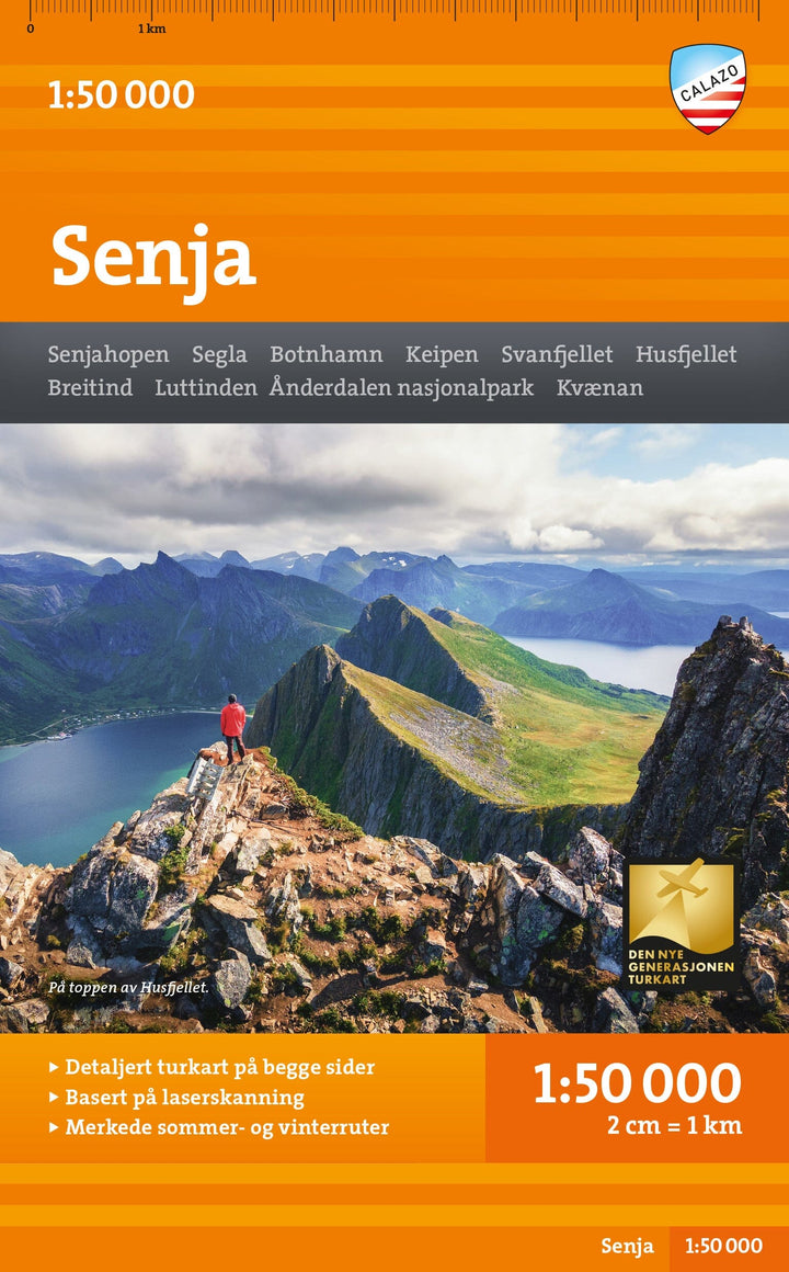 Carte de randonnée - Senja (Norvège) | Calazo - 1/50 000 carte pliée Calazo 