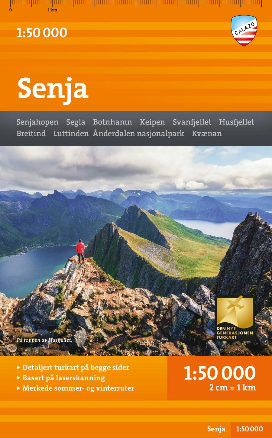 Carte de randonnée - Senja (Norvège) | Calazo - 1/50 000 carte pliée Calazo 