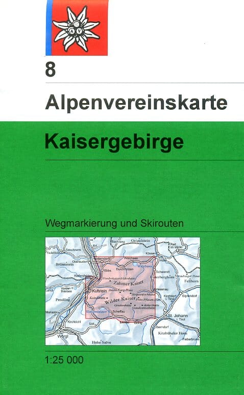Carte de randonnée & ski n° 08 - Kaisergebirge (Alpes autrichiennes) | Alpenverein carte de randonnée Alpenverein