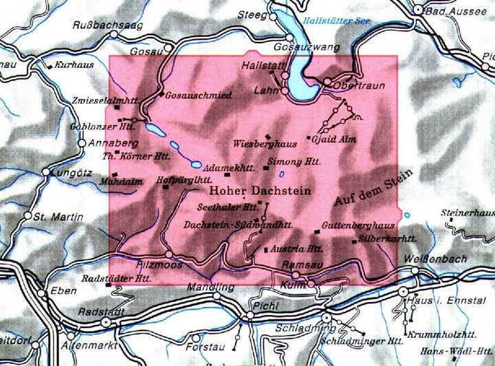 Carte de randonnée & ski n° 14 - Dachsteingebirge (Alpes autrichiennes) | Alpenverein carte pliée Alpenverein 