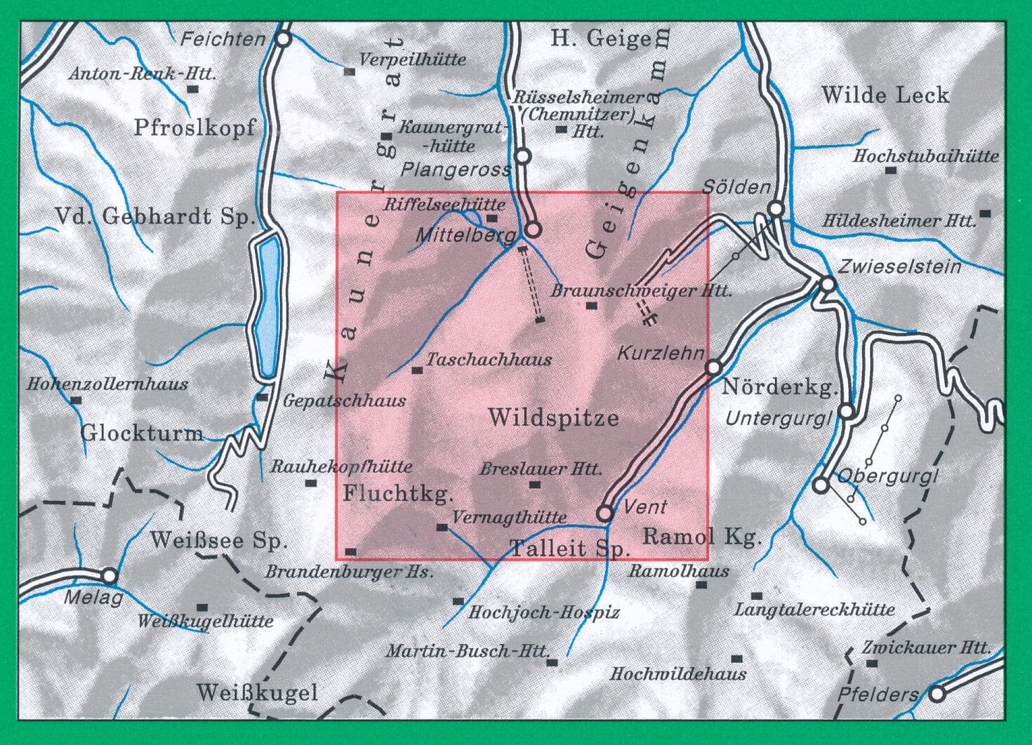 Carte de randonnée & ski n° 30/6 - Ötztaler Alpen Wildspitze (Alpes autrichiennes) | Alpenverein carte de randonnée Alpenverein
