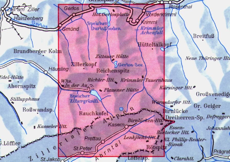 Carte de randonnée & ski n° 35/3 - Alpes de Zillertal Est (Alpes autrichiennes) | Alpenverein carte de randonnée Alpenverein