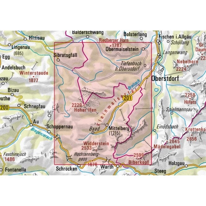 Carte de randonnée & ski n° BY02 - Kleinwalsertal, Hoher Ifen, Wilderstein (Alpes bavaroises) | Alpenverein carte pliée Alpenverein 