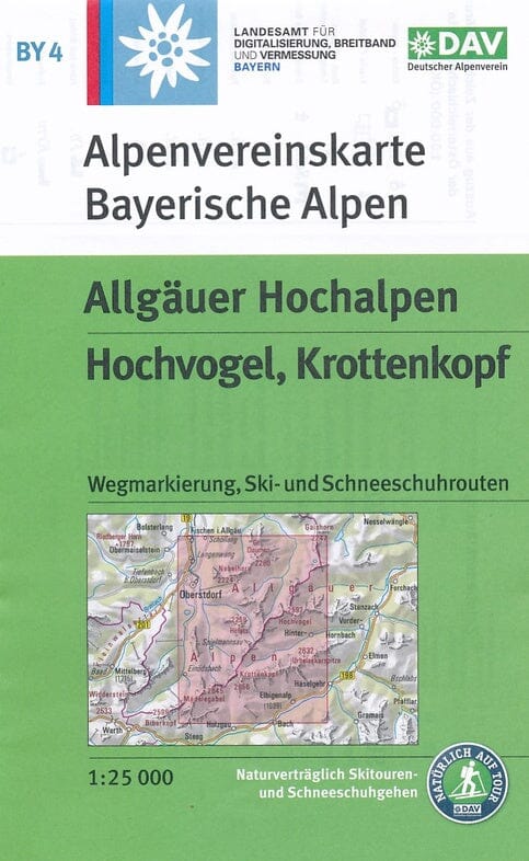 Carte de randonnée & ski n° BY04 - Allgäuer Alpen, Hochvogel, Krottenkopf (Alpes bavaroises) | Alpenverein carte de randonnée Alpenverein