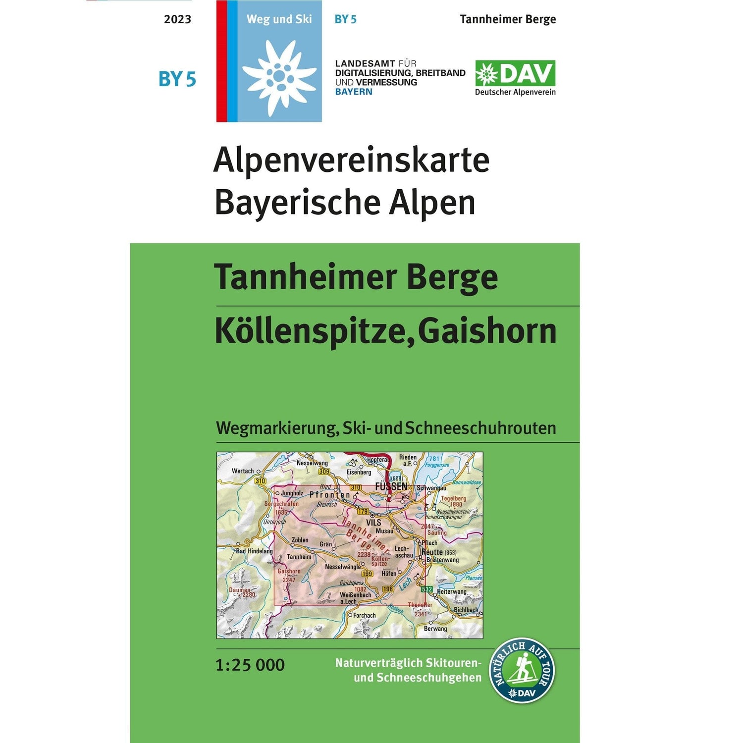 Carte de randonnée & ski n° BY05 - Tannheimer Berge Köllenspitze, Gaishorn (Alpes bavaroises) | Alpenverein carte de randonnée Alpenverein