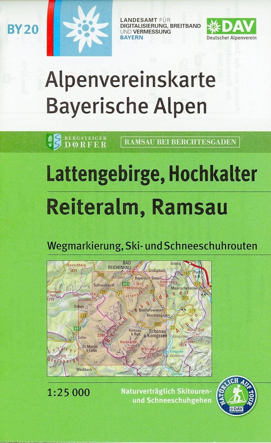 Carte de randonnée & ski n° BY20 - Lattengebirge, Reiteralm (Alpes bavaroises) | Alpenverein carte pliée Alpenverein 