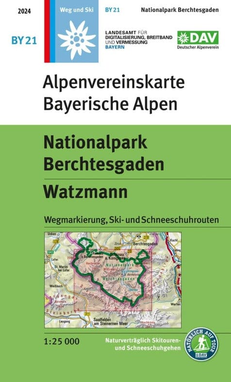 Carte de randonnée & ski n° BY21 - Parc national Berchtesgaden, Watzmann (Alpes bavaroises) | Alpenverein carte de randonnée Alpenverein