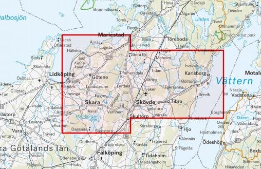 Carte de randonnée - Skövde, Kinnekulle & Billingen (Suède) | Calazo carte pliée Calazo 