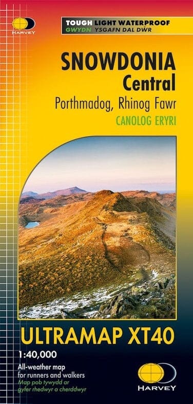 Carte de randonnée - Snowdonia Central XT40 | Harvey Maps - Ultramap carte pliée Harvey Maps 