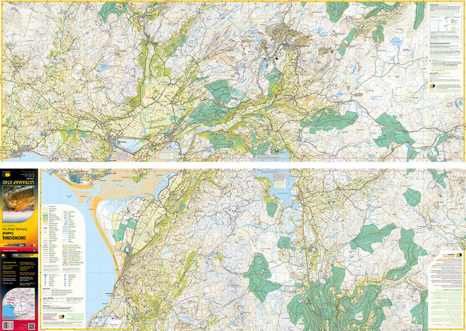 Carte de randonnée - Snowdonia Central XT40 | Harvey Maps - Ultramap carte de randonnée Harvey Maps