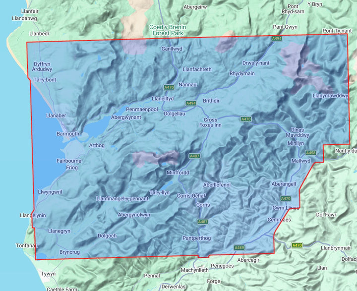 Carte de randonnée - Snowdonia Sud / Cadair Idris & Dolgellau XT25 | Harvey Maps - Superwalker maps carte de randonnée Harvey Maps 