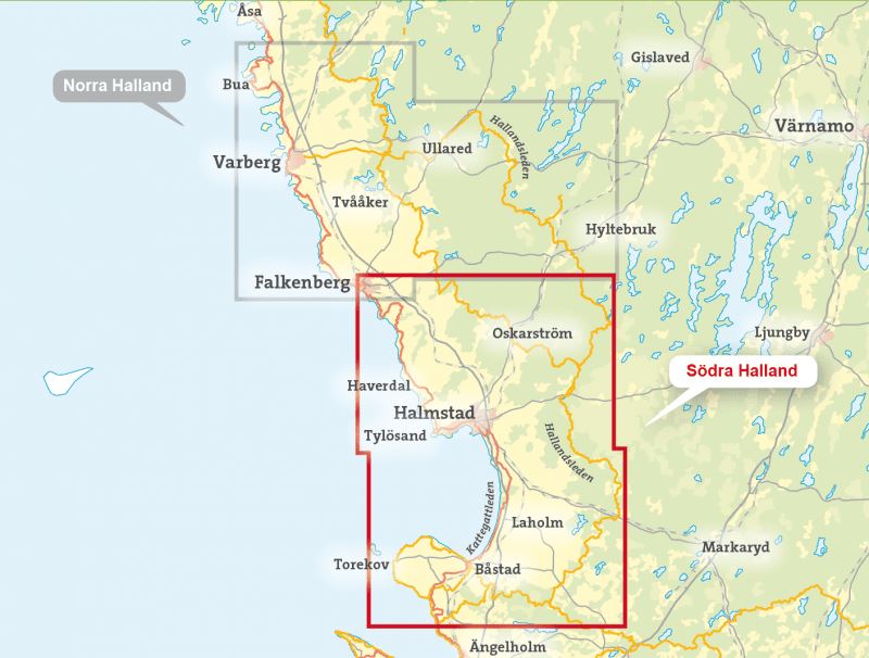 Carte de randonnée - Södra Halland (Suède) | Calazo carte de randonnée Calazo