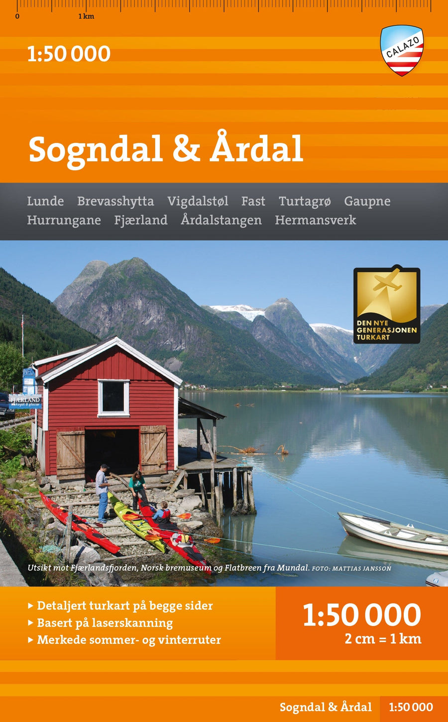 Carte de randonnée - Sogndal & Årdal (Norvège) | Calazo - 1/50 000 carte pliée Calazo 