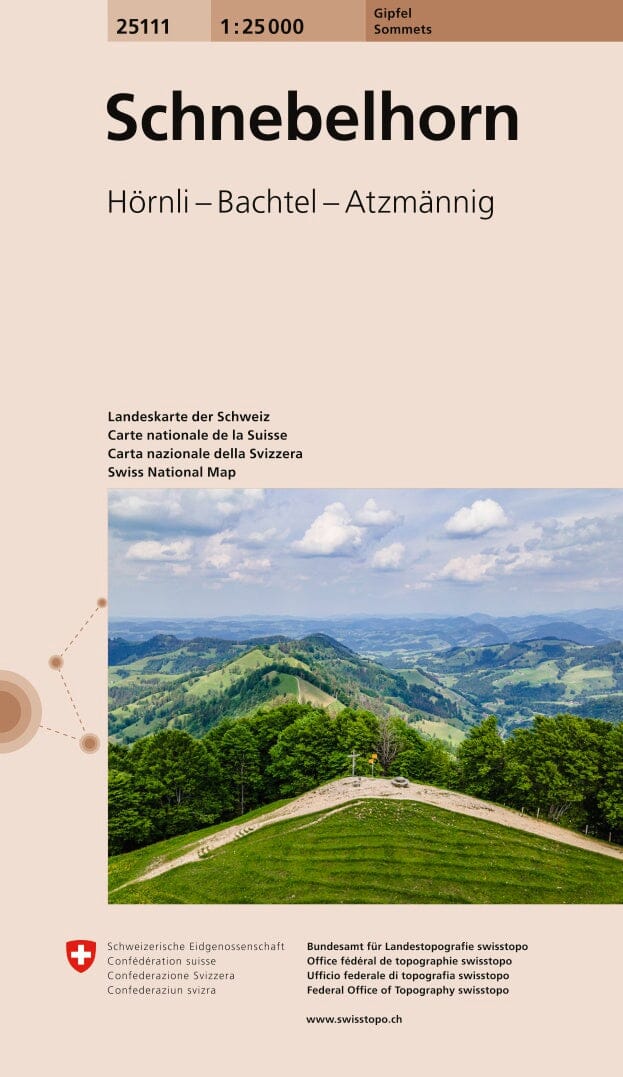 Carte de randonnée spéciale sommet n° 25111 - Schnebelhorn : Hörnli, Bachtel, Atzmännig (Suisse) | Swisstopo - 1/25 000 carte de randonnée Swisstopo Default Title