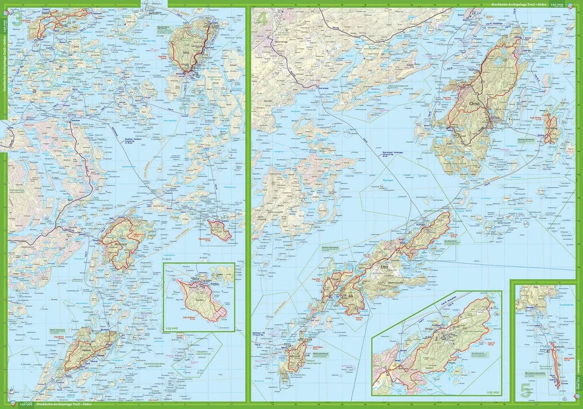 Carte de randonnée - Stockholm Archipelago Trail (Suède) | Calazo carte de randonnée Calazo 