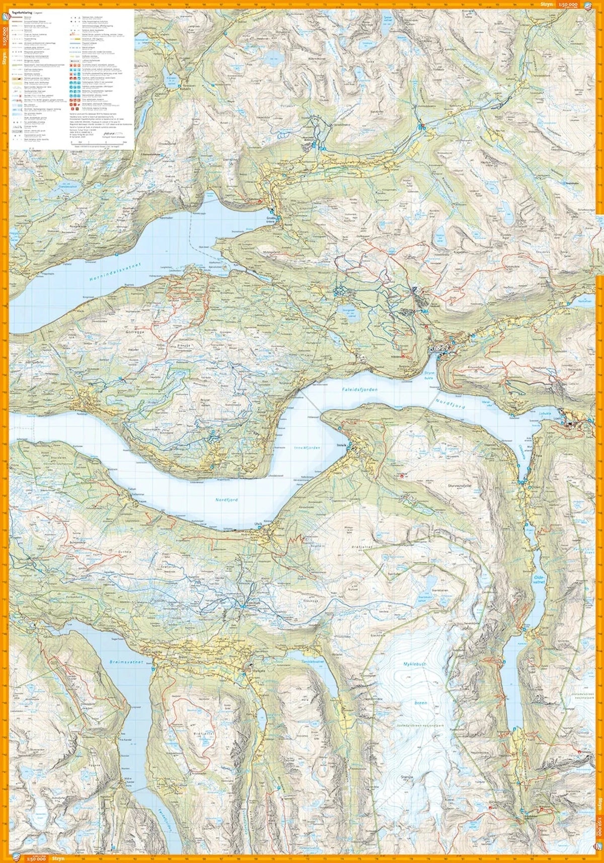 Carte de randonnée - Stryn (Norvège) | Calazo – 1:50 000 carte de randonnée Calazo 