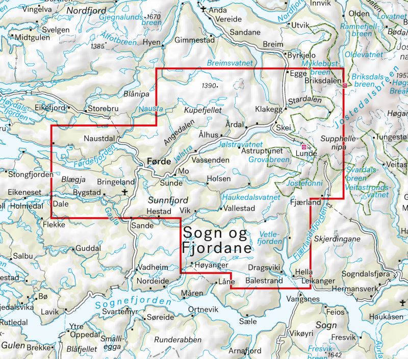 Carte de randonnée - Sunnfjord, Jølster & Førde (Norvège) | Calazo - 1/50 000 carte pliée Calazo 