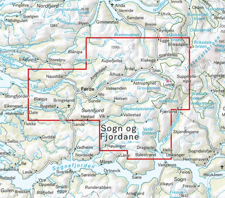 Carte de randonnée - Sunnfjord, Jølster & Førde (Norvège) | Calazo - 1/50 000 carte pliée Calazo 