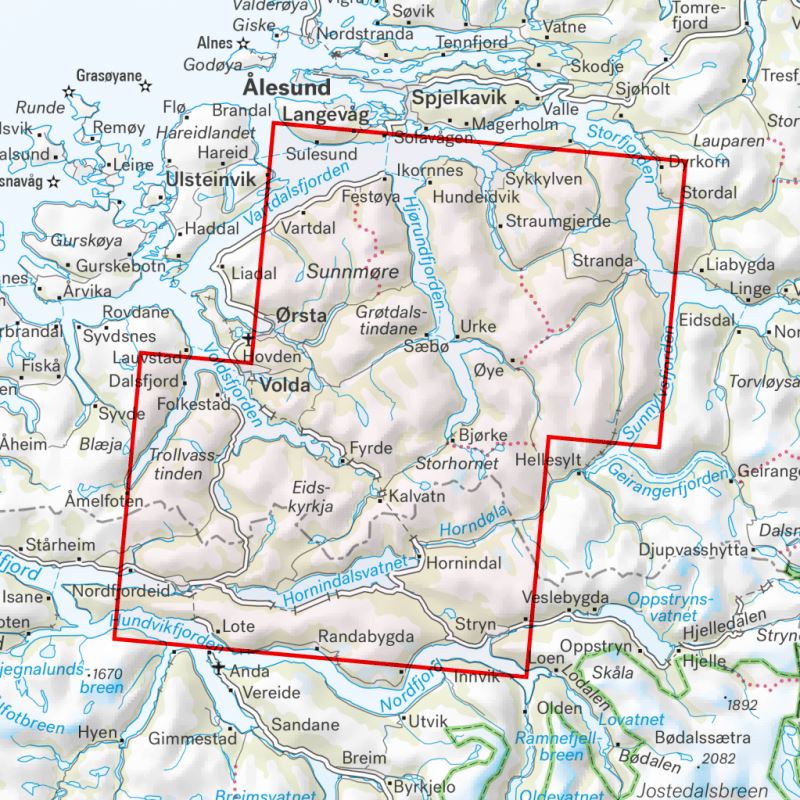 Carte de randonnée - Sunnmøre (Norvège) | Calazo - 1/50 000 carte de randonnée Calazo