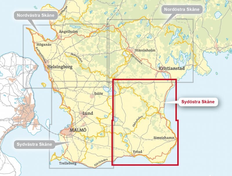 Carte de randonnée - Sydöstra Skåne (Suède) | Calazo carte de randonnée Calazo