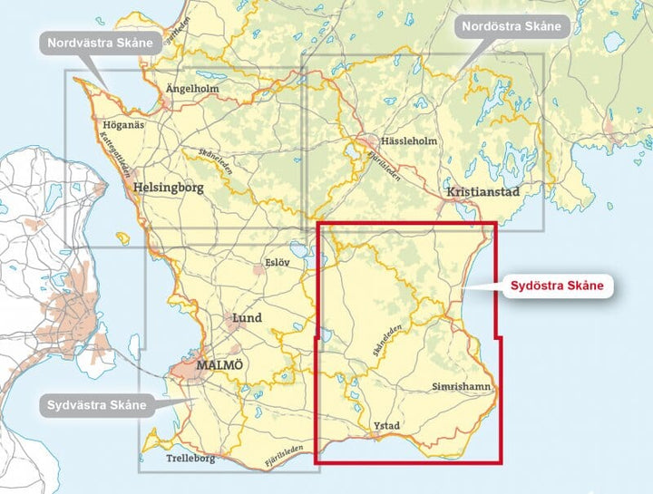 Carte de randonnée - Sydöstra Skåne (Suède) | Calazo carte pliée Calazo 