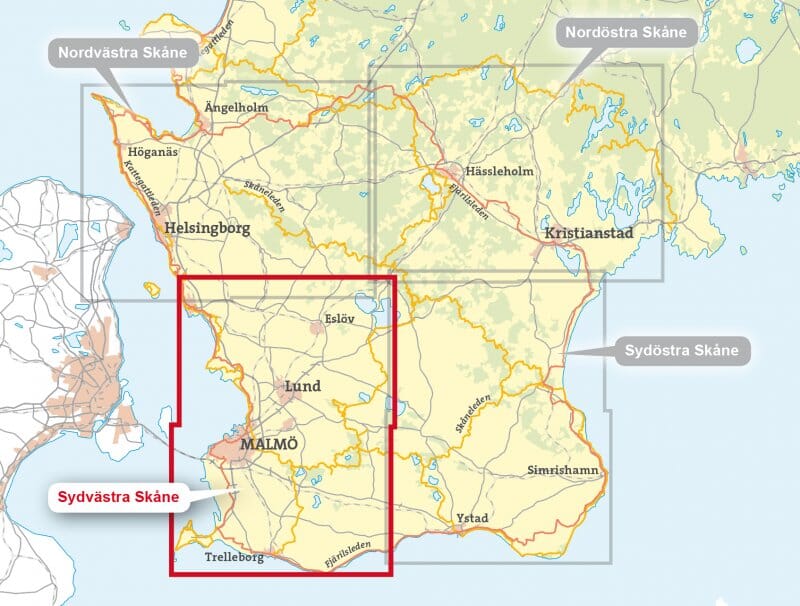 Carte de randonnée - Sydvästra Skåne (Suède) | Calazo carte de randonnée Calazo