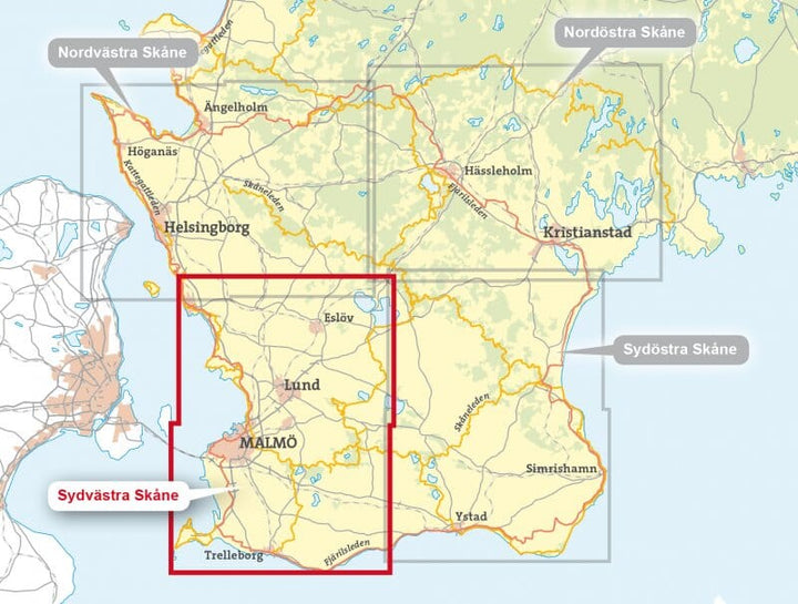 Carte de randonnée - Sydvästra Skåne (Suède) | Calazo carte pliée Calazo 