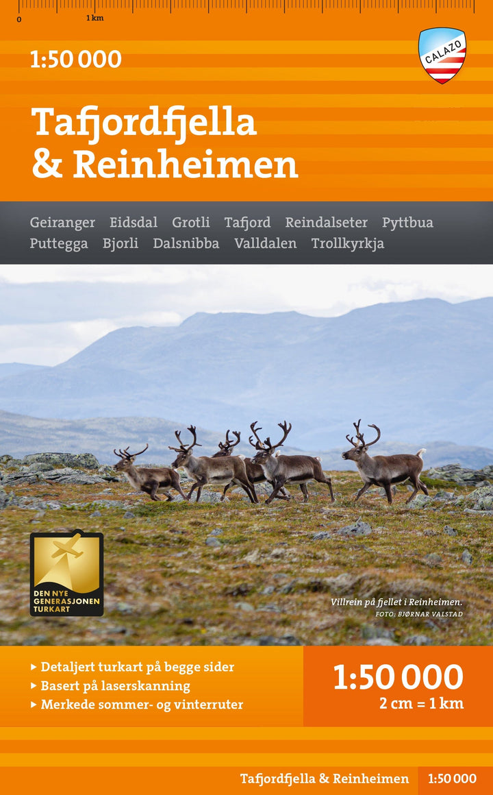 Carte de randonnée - Tafjordfjella & Reinheimen (Norvège) | Calazo - 1/50 000 carte pliée Calazo 