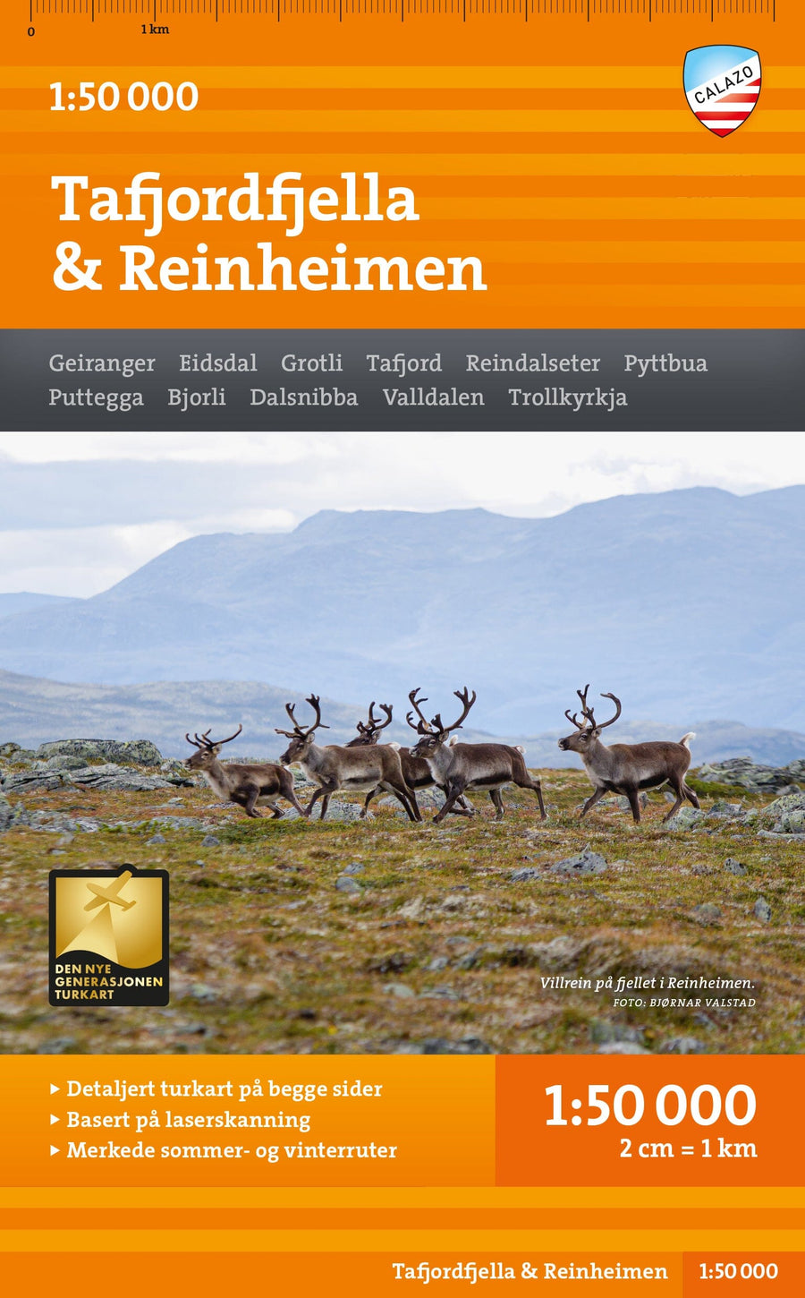 Carte de randonnée - Tafjordfjella & Reinheimen (Norvège) | Calazo - 1/50 000 carte pliée Calazo 