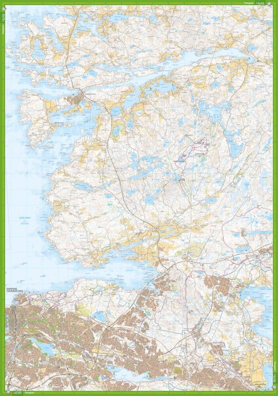 Carte de randonnée - Tampere Orivesi (Finlande) | Calazo carte pliée Calazo 