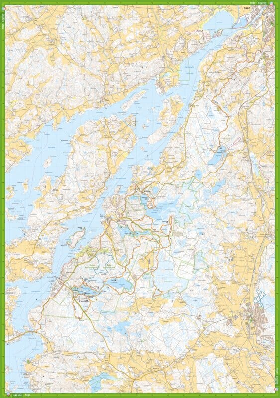 Carte de randonnée - Teijo Kemiönsaari (Finlande) | Calazo carte de randonnée Calazo