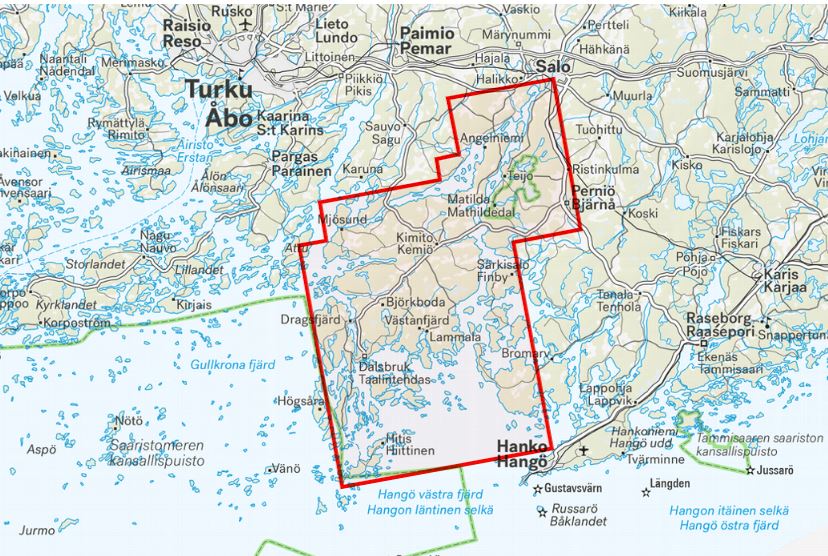 Carte de randonnée - Teijo Kemiönsaari (Finlande) | Calazo carte de randonnée Calazo
