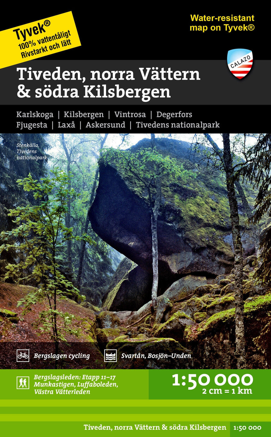 Carte de randonnée - Tiveden, norra Vättern & södra Kilsbergen (Suède) | Calazo carte pliée Calazo 