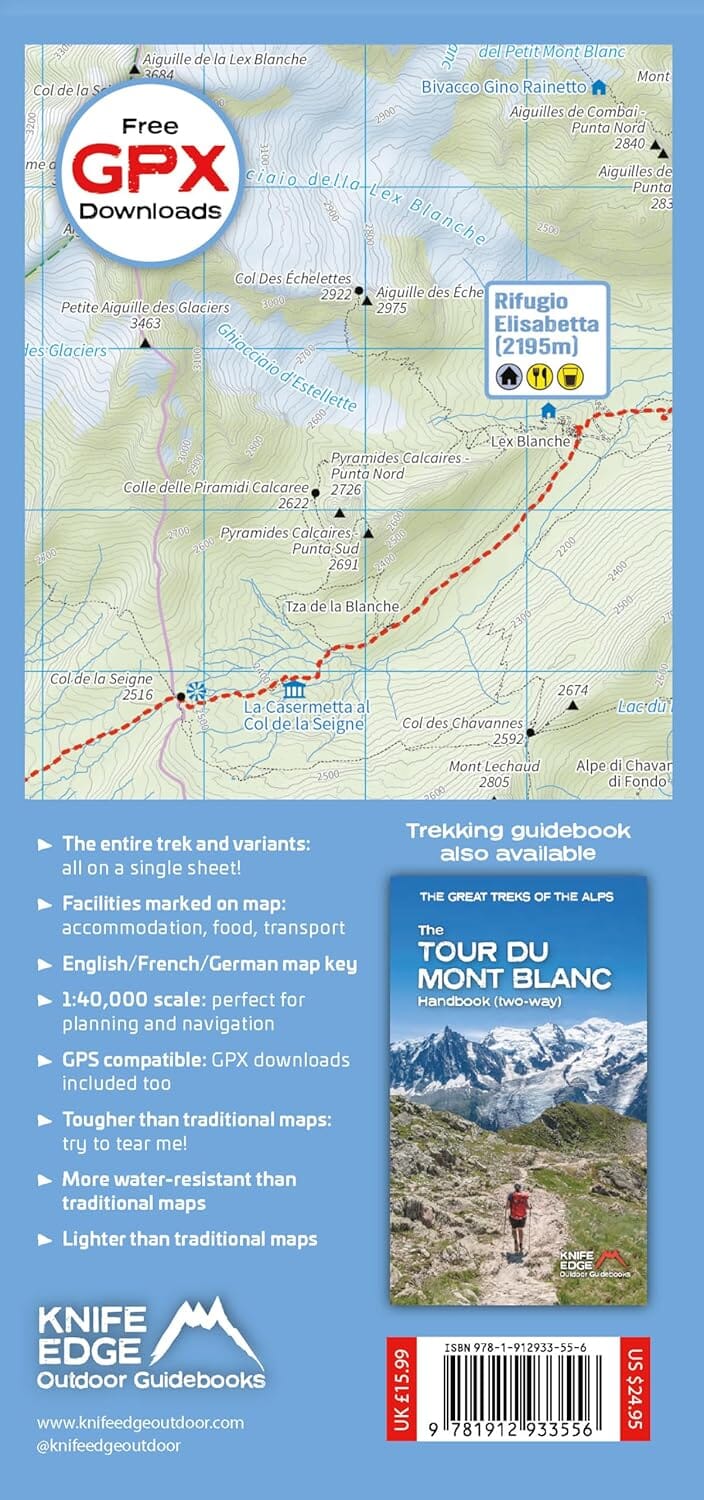 Carte de randonnée - Tour du Mont Blanc | Knife Edge Outdoor carte de randonnée Knife Edge Outdoor
