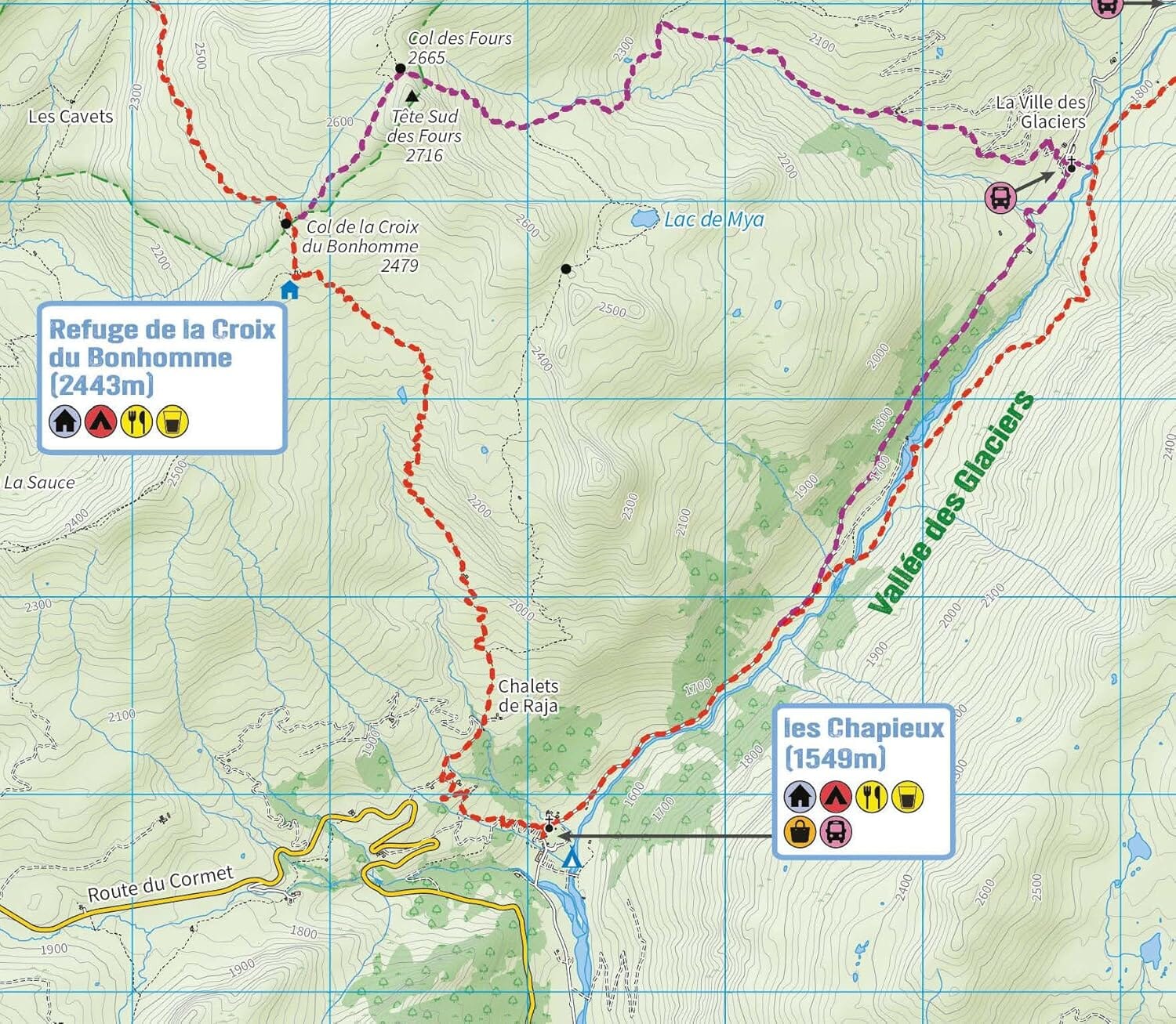 Carte de randonnée - Tour du Mont Blanc | Knife Edge Outdoor carte de randonnée Knife Edge Outdoor