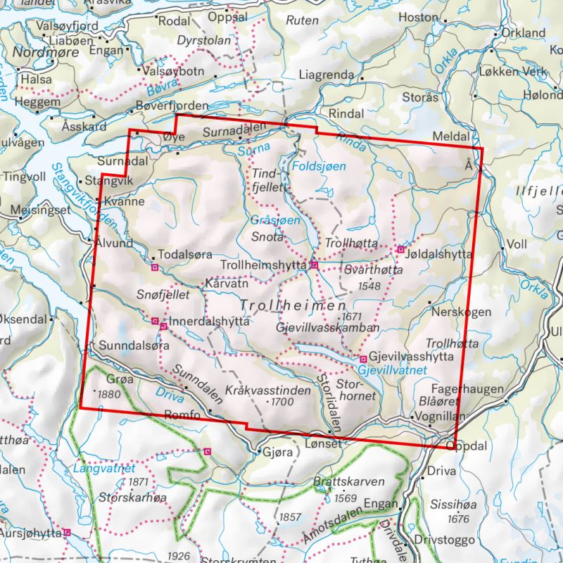 Carte de randonnée - Trollheimen (Norvège) | Calazo - 1/50 000 carte de randonnée Calazo