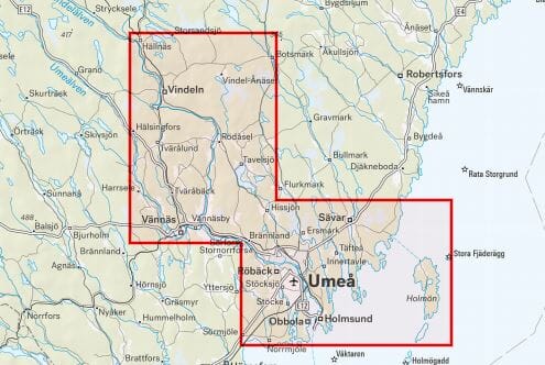 Carte de randonnée - Umeå Vännäs Vindeln (Suède) | Calazo carte de randonnée Calazo