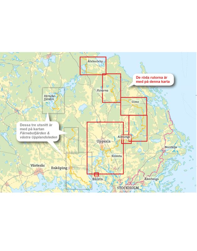 Carte de randonnée - Uppsala & Upplandsleden (Suède) | Calazo carte pliée Calazo 