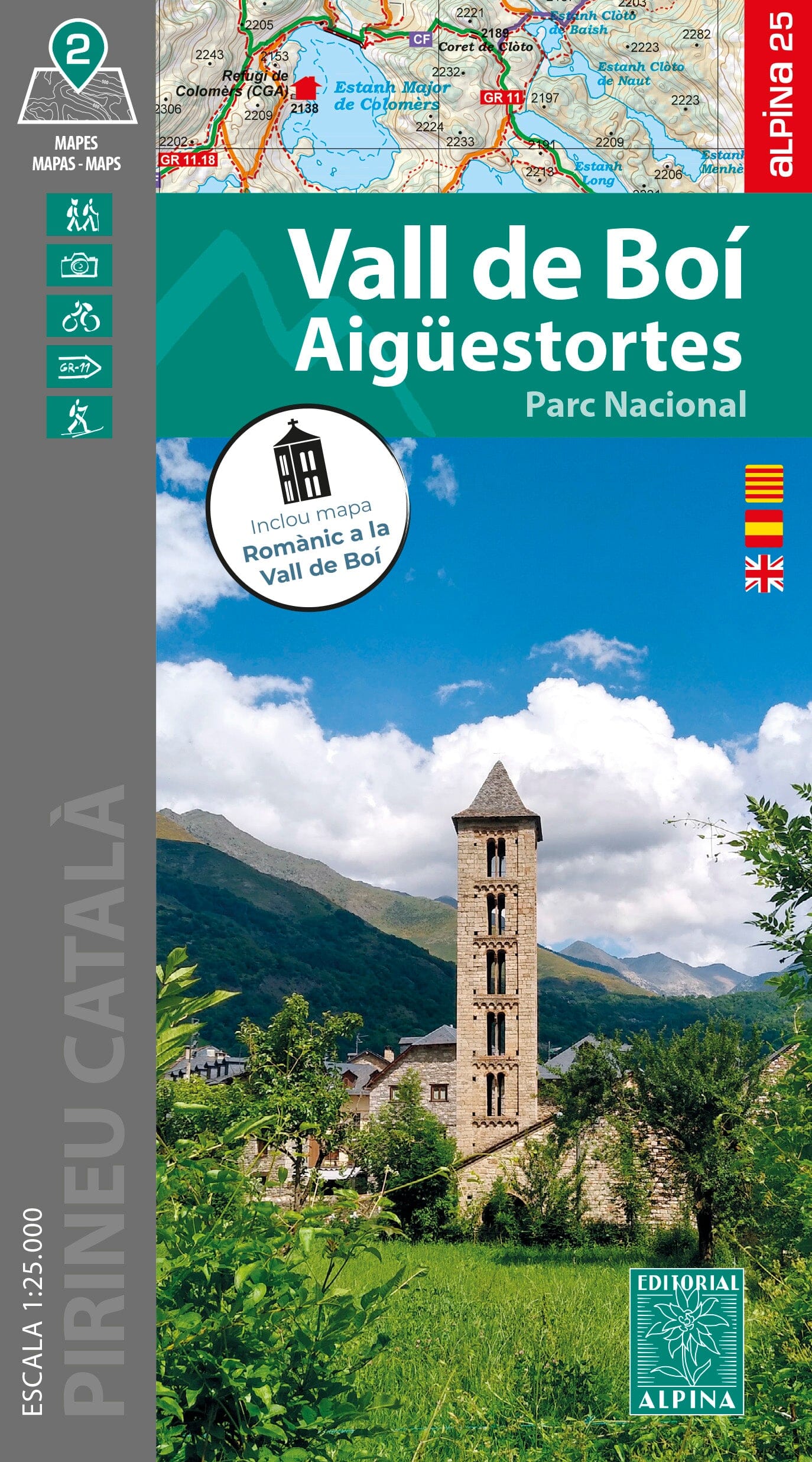 Carte de randonnée - Vall de Boi & Parc national d'Aigüestortes (Pyrénées Catalanes, Espagne) | Alpina carte de randonnée Editorial Alpina