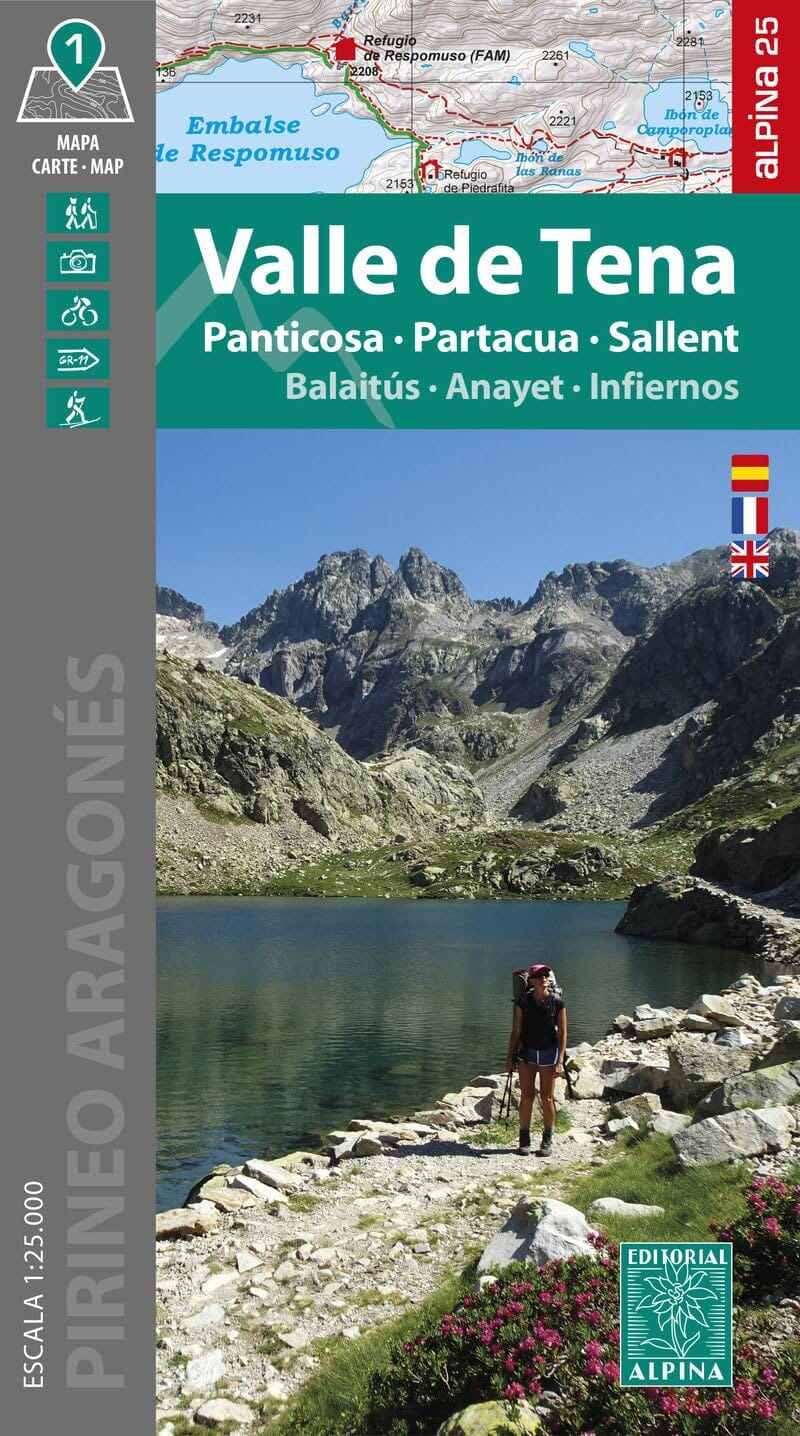 Carte de randonnée - Vallée de Tena (Pyrénées Aragonaises) | Alpina carte de randonnée Editorial Alpina 