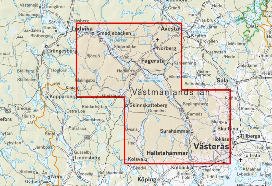Carte de randonnée - Västerås, Avesta & Bruksleden (Suède) | Calazo carte de randonnée Calazo