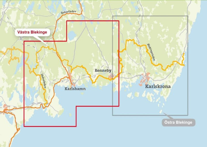 Carte de randonnée - Västra Blekinge (Suède) | Calazo carte pliée Calazo 