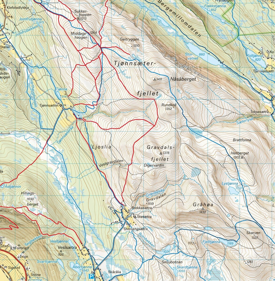 Carte de randonnée - Venabygdsfjellet Ringebu (Norvège) | Calazo - 1/50 000 carte pliée Calazo 