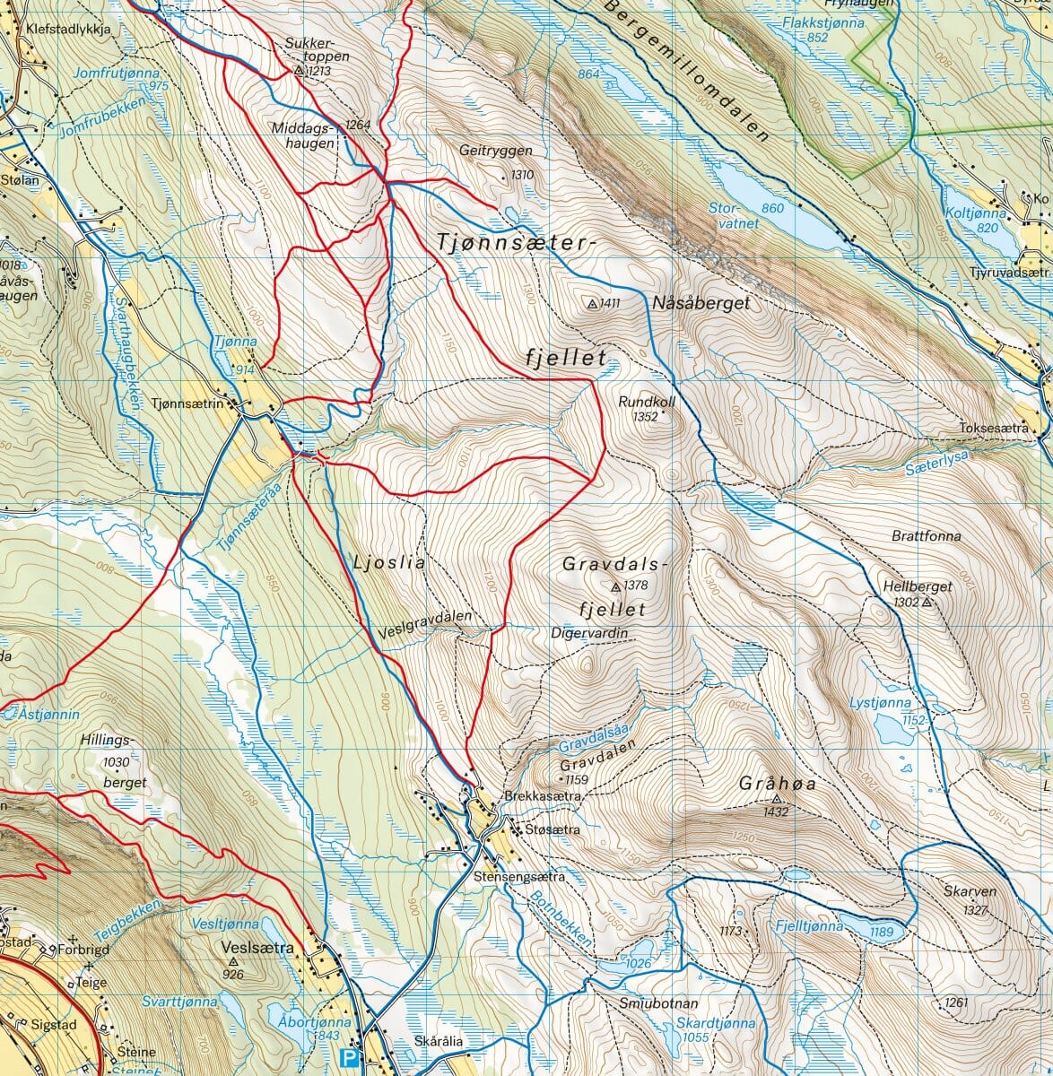 Carte de randonnée - Venabygdsfjellet Ringebu (Norvège) | Calazo - 1/50 000 carte de randonnée Calazo