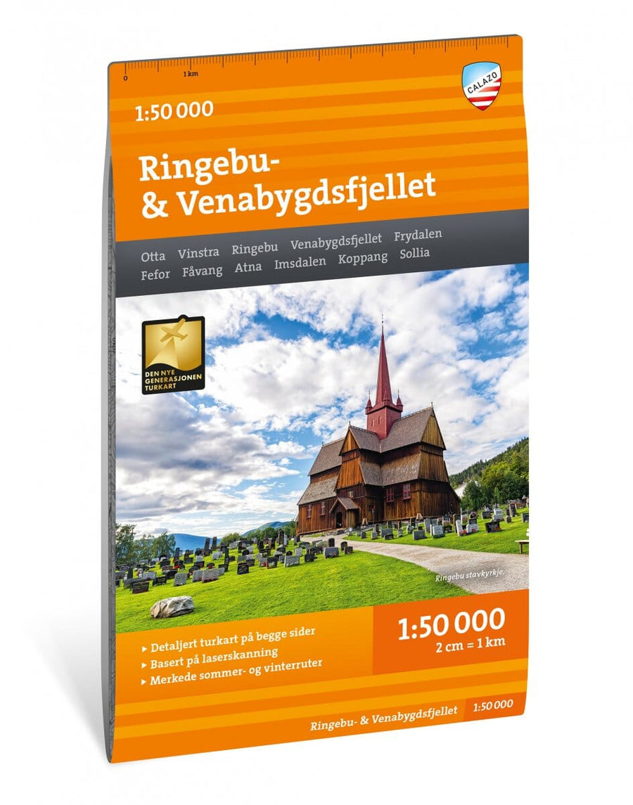 Carte de randonnée - Venabygdsfjellet Ringebu (Norvège) | Calazo - 1/50 000 carte pliée Calazo 