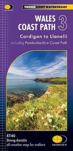 Carte de randonnée - Wales Coast Path 3 : Cardigan to Llanelli including Pembrokeshire Coast Path- XT40 | Harvey Maps - National Trail maps carte de randonnée Harvey Maps