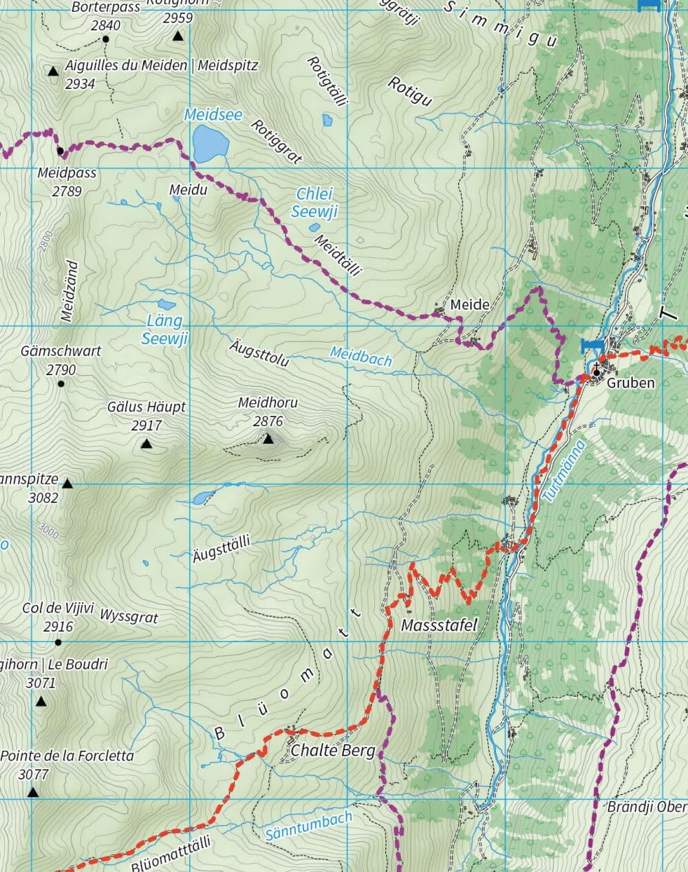Carte de randonnée - Walker's Haute Route (Chamonix à Zermatt) | Knife Edge Outdoor carte pliée Knife Edge Outdoor 