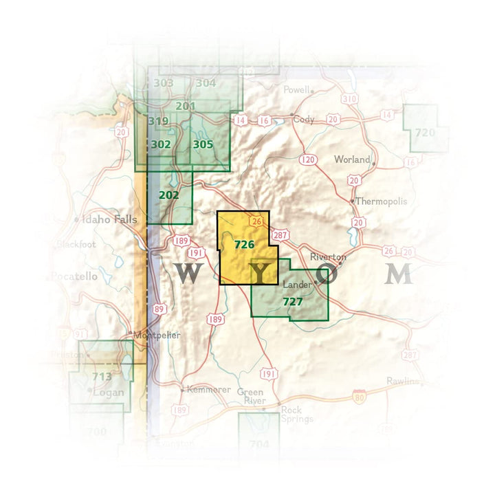Carte de randonnée - Wind River Range North Pinedale, Dubois | National Geographic carte de randonnée National Geographic 