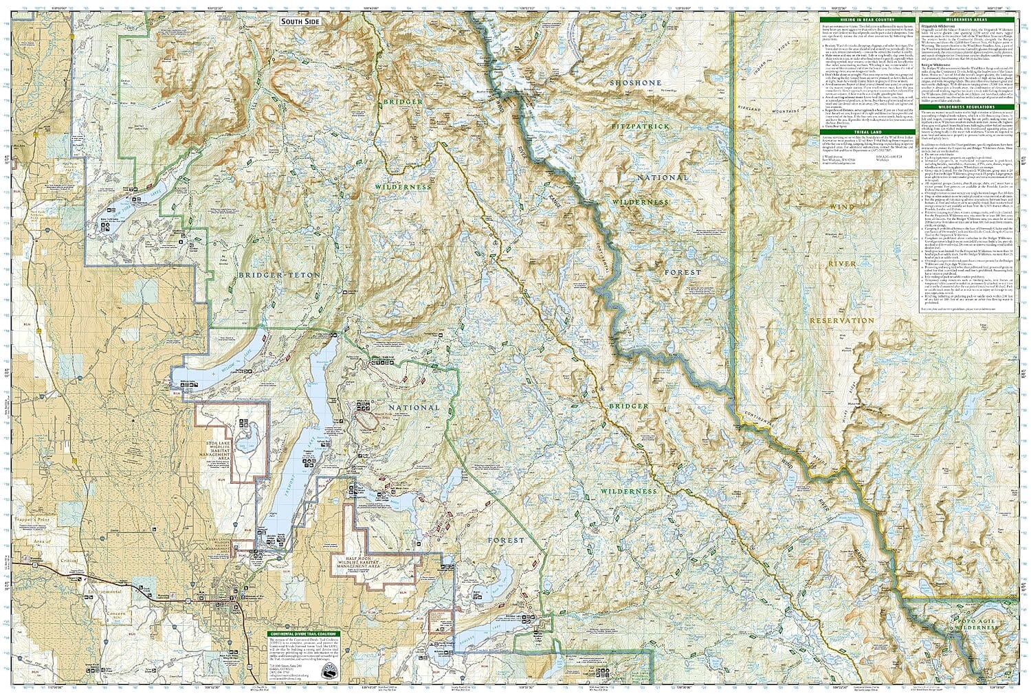 Carte de randonnée - Wind River Range North Pinedale, Dubois | National Geographic carte de randonnée National Geographic 